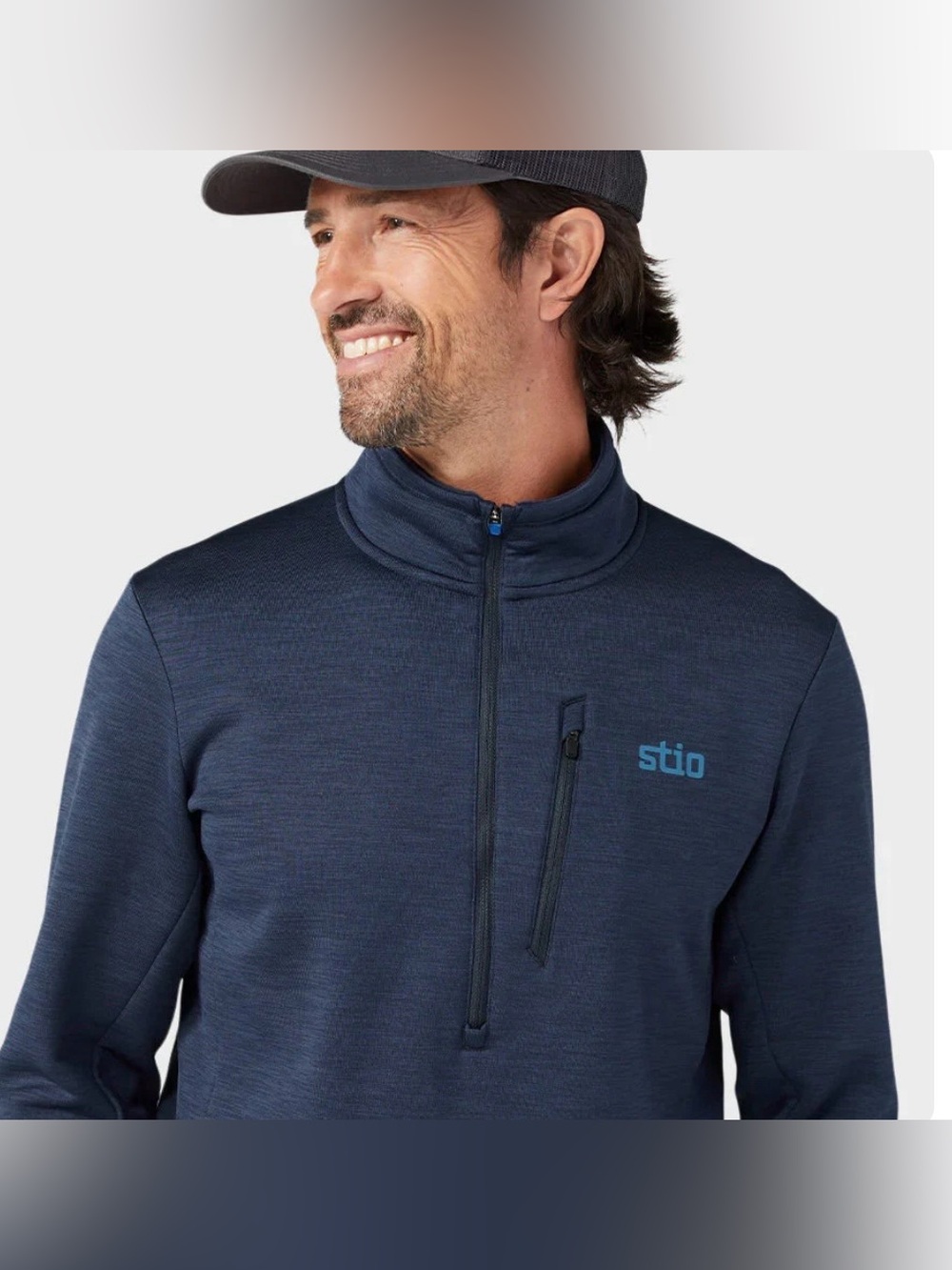 Stio Glide Power Stretch Half Zip Stretch Fleece Mountain Shadow Heather Men XL